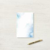 青ティール(緑がかった色)水彩抽象芸術枠 ポストイット (デスク上)