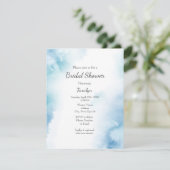 青ティール(緑がかった色)水彩抽象芸術枠 招待状 (スタンド正面)