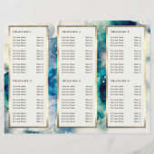 青ティール（緑がかった色）水彩画エレガント面 (裏面)