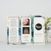 青ティール（緑がかった色）水彩画エレガント面 (スタンド正面)