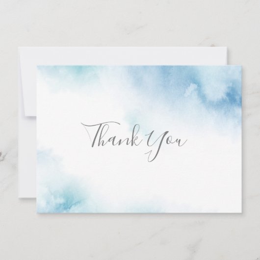 青ティール（緑がかった色）水色抽象芸術フレームサンキューカード サンキューカード (正面)