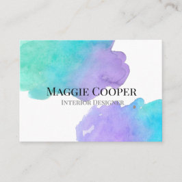 青ティール（緑がかった色）緑の水色のスプラッシュ名刺 名刺