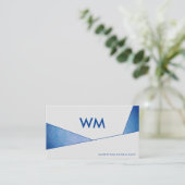 青テクスチャ |色モダンブロック 名刺 (スタンド正面)