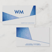 青テクスチャ |色モダンブロック 名刺 (正面/裏面)