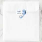 青デイジーの保存日付 ハートシール (バッグ)