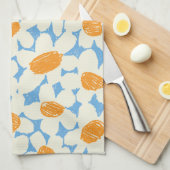 青デイジー キッチンタオル (四つ折り)