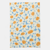 青デイジー キッチンタオル (縦)