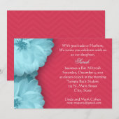 青デイジー 招待状 (正面/裏面)