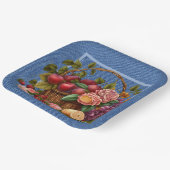 青デニムの果実と花 ペーパープレート (傾斜あり)