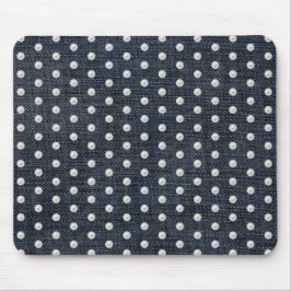 青デニムの白い真珠 マウスパッド