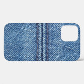 青デニム背景を閉じる（マクロ） Case-Mate iPhoneケース (裏面 (横))