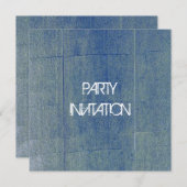 青デニム背景 招待状 (正面/裏面)