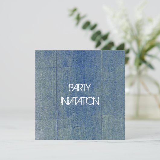 青デニム背景 招待状 (スタンド正面)