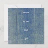 青デニム背景 招待状 (裏面)