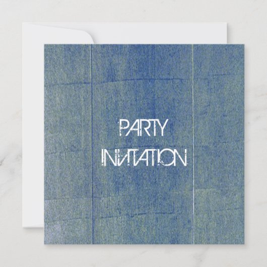 青デニム背景 招待状 (正面)