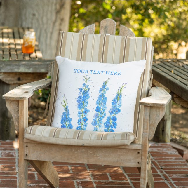 青デルフィニウムフローラ水色エレガント素朴 アウトドアクッション (椅子)