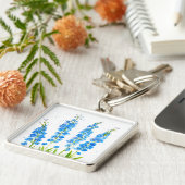 青デルフィニウムフローラ水色エレガント素朴 キーホルダー (側面)