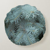 青トウヒの木の灰色の緑の素朴な ラウンドクッション (裏面)