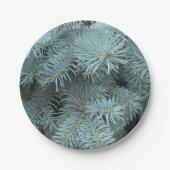 青トウヒ灰色の緑の素朴な自然 ペーパープレート (正面)