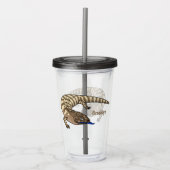 青トカゲ爬虫類漫画 アクリルタンブラー (正面)