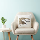 青トカゲ爬虫類漫画 クッション (椅子)