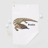 青トカゲ爬虫類漫画 ゴルフタオル (インサイチュ)