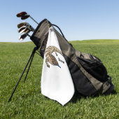 青トカゲ爬虫類漫画 ゴルフタオル (グリーン)