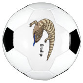 青トカゲ爬虫類漫画 サッカーボール (回転)