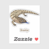 青トカゲ爬虫類漫画 シール (シート)