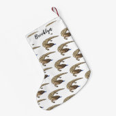 青トカゲ爬虫類漫画 スモールクリスマスストッキング (裏面 (吊り時))