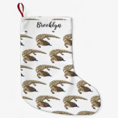 青トカゲ爬虫類漫画 スモールクリスマスストッキング (正面)