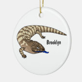 青トカゲ爬虫類漫画 セラミックオーナメント (左)