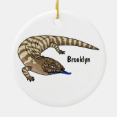 青トカゲ爬虫類漫画 セラミックオーナメント (裏面)