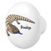 青トカゲ爬虫類漫画 セラミックノブ (右)