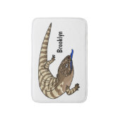 青トカゲ爬虫類漫画 バスマット (正面縦)