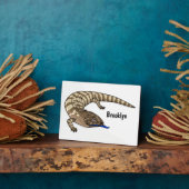 青トカゲ爬虫類漫画 フォトプラーク (側面)