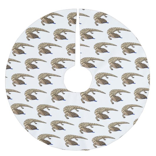 青トカゲ爬虫類漫画 ブラッシュドポリエステルツリースカート (正面)