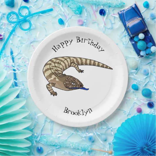 青トカゲ爬虫類漫画 ペーパープレート (パーティー)
