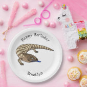 青トカゲ爬虫類漫画 ペーパープレート (パーティー)