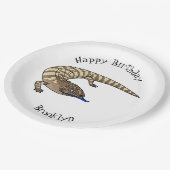 青トカゲ爬虫類漫画 ペーパープレート (アングル)