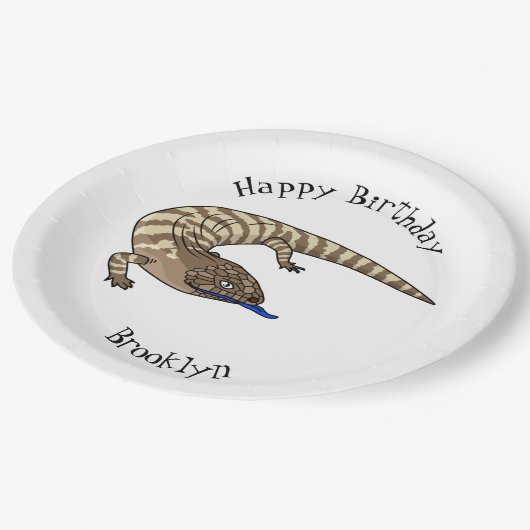 青トカゲ爬虫類漫画 ペーパープレート (アングル)