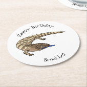 青トカゲ爬虫類漫画 ラウンドペーパーコースター (アングル)