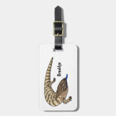 青トカゲ爬虫類漫画 ラゲッジタグ (正面縦)