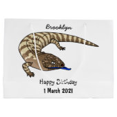 青トカゲ爬虫類漫画 ラージペーパーバッグ (裏面)