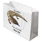 青トカゲ爬虫類漫画 ラージペーパーバッグ (裏面アングル)