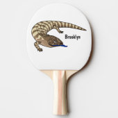 青トカゲ爬虫類漫画 卓球ラケット (裏面)