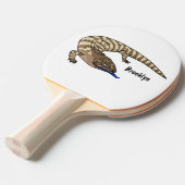 青トカゲ爬虫類漫画 卓球ラケット (正面アングル)