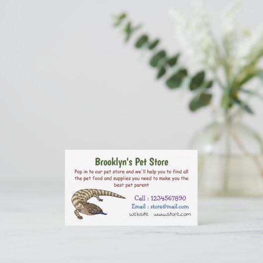 青トカゲ爬虫類漫画 名刺 (スタンド正面)