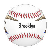 青トカゲ爬虫類漫画 野球ボール (正面)