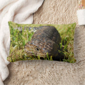 青トカゲ、草の囁き ランバークッション (ブランケット)